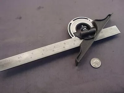 Vintage Brown & Sharpe Machinist Combination Square Protractor 12  Tempered Rule • $28