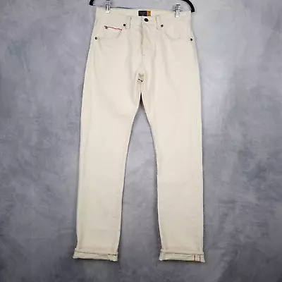 J Crew 770 Japanese Selvedge Jeans Mens 29x32 Natural White Wheat Button Fly • $36.88