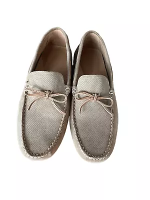 Zara Beige Mens Slip On Moccasin Bow Moc Toe Casual Loafer Shoes Size 43 • $70