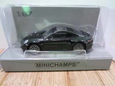 MINICHAMPS 068321 PORSCHE 911 CARRERA BLK. - Model Is PLASTIC - HO Or 1:87 Scale • $22