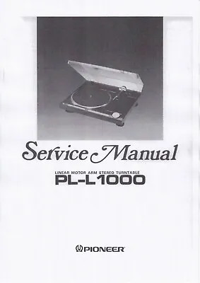 Service Manual Instructions For Pioneer PL-L1000 • $27.02