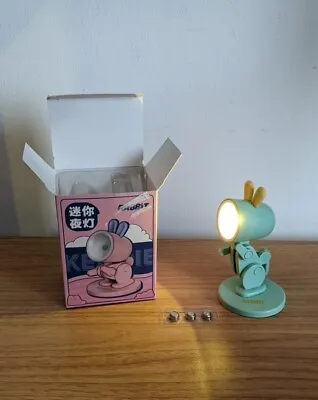 Green Rabbit Cute Mini Desk Table LED Light Posable Figure Magnetic Base • £7