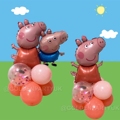 £6.99 • Buy Peppa Pig George Display Balloons Stand Birthday Party Foil Kids Girls Boy Decor