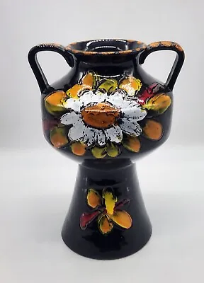 Vintage Italian Vase Made Italy Hand Painted Ceramic Vase Pottery Pot - 10  • $40