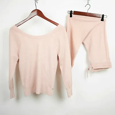 $95 • Buy Victoria Secret Women's S - Blush Pink Athleisure Outfit Leggings & 3/4  Slv Top