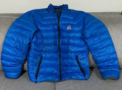 Eddie Bauer Mens First Ascent Whittaker Down Puffer Jacket Large Blue 800 Fill • $45