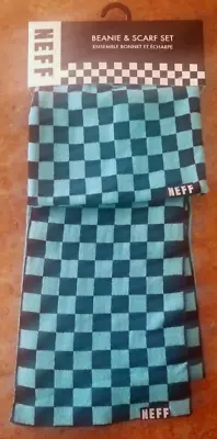 Neff Beanie And Scarf Set Turquoise And Black New In Packaging. • $20