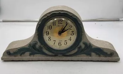 Vintage Home Interiors & Gifts Mantle Clock  New Haven   Granite Look 16 X7  • $34.49