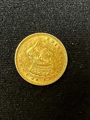 1856 $1 Gold Indian Princess Head  Slanted 5  Fine Details  Rare Coin.  • $305