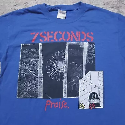 7 Seconds Praise Album T Shirt Adult Small Band Rock Machete Art Tee Blue  • $39.99