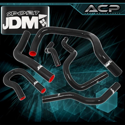 $48.99 • Buy JDM Silicone Coolant Radiator Heater Hose Black For Civic EK EG B16A B18C TypeR