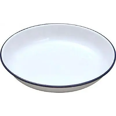 Falcon Enamelware Rice Plate White And Blue D 22cm 45622 • £8.63