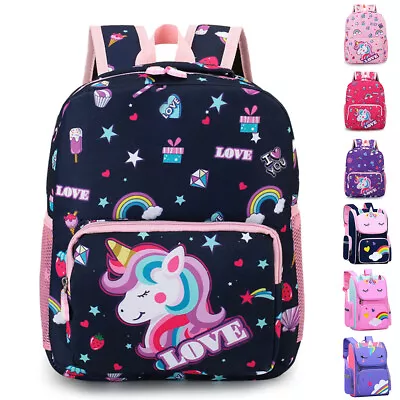 $22.41 • Buy Child Kids Girls Unicorn Cartoon Backpack Shoulder Travel School Bags Rucksack