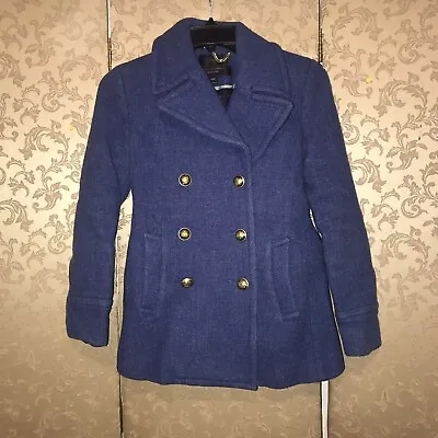 J. Crew Blue Majesty Stadium Cloth Pea Coat 000P 000 • $39.99