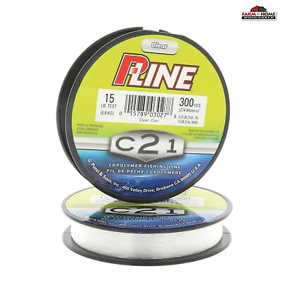 (2) P-Line C21 Copolymer Fishing Line 15lb 600 Yards Total ~ Clear ~ New • $7.66