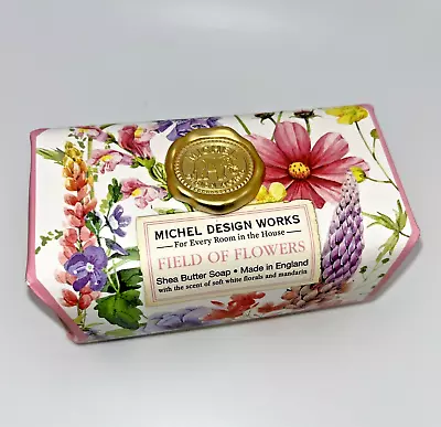 MICHEL DESIGN WORKS Large 8.7oz Shea Butter Bar Soap FIELD OF FLOWERS England • $14.99