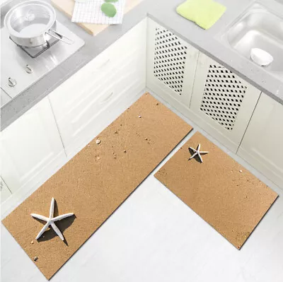 Tropical Beach Starfish Kitchen Mat Non-Slip Carpet Kids Bedroom Floor Area Rugs • $16.99