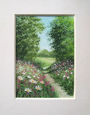 Aceo Original Hand Painted Signed  Sunny Morning  Landscape Mini Painting • £8