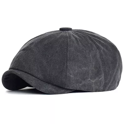 Men Beret Hat Cap Cotton Gatsby Ivy Golf Cabbie Hat Octagonal Newsboy Flat Cap • $11.96