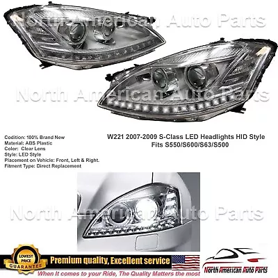 For 2007-2009 Benz W221 S550 S63 D1S Projector DRL Headlights Set Xenon S-Class • $649