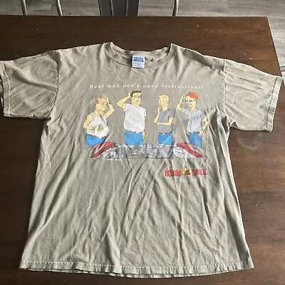 Vintage King Of The Hill Tee T-shirt 1998 Men’s Large Rare Tultex Green/grayish • $129.99