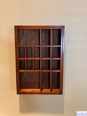 Vintage Wood Curio Shadow Box Display Wall Shelf For Miniatures 15 1/2 X10 3/4  • $12.95