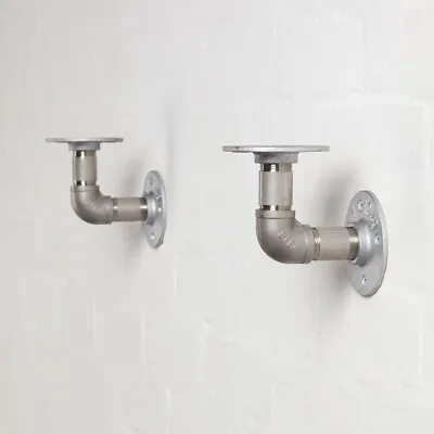 £15.95 • Buy Industrial Pipe Shelf Brackets - Stainless Steel - Elbow Style- Steampunk Unique