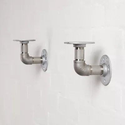 £15.95 • Buy Industrial Pipe Shelf Brackets - Stainless Steel - Elbow Style- Steampunk Unique
