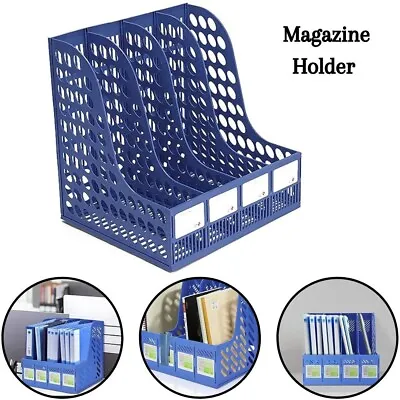 Desktop Magazine Holder Office File Storage Rack Organiser Paper Document Holder • £8.99