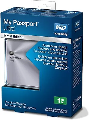 WD My Passport Ultra Metal Edition 1TB External Hard Drive WDBTYH0010BSL-NESN • $129.98