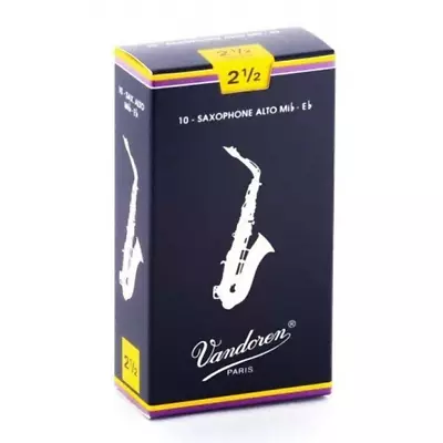 Vandoren Alto Sax Traditional Reeds Strength 2.5 10-pack • $34.34