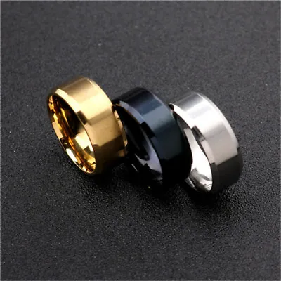 Size 7-13 Men Male Titanium Stainless Steel Ring Promise Engagement Wedding • $0.89