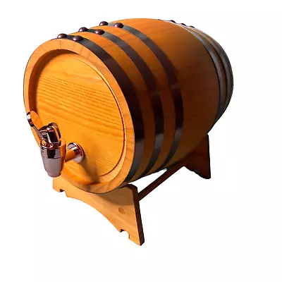 Geetery 2 Liter Oak Mini Whiskey Barrel Dispenser • $24.99