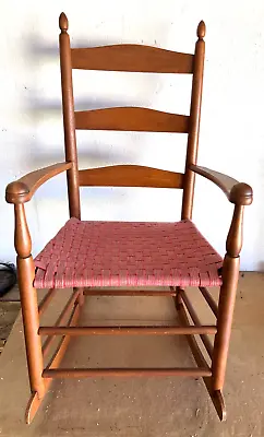 Vtg  Shaker Workshops  Shaker Childs Rocking Chair Red Webbing Pa. • $49.95