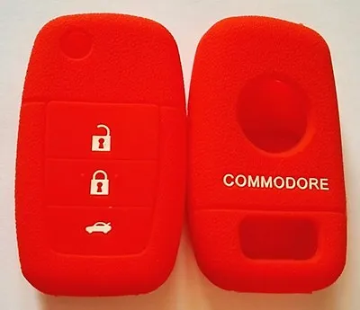 Red Silicone 3 Button Flip Key Cover Suits Holden Ve Commodore • $8.99