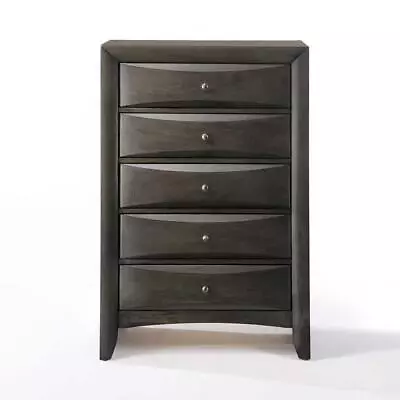 Acme Furniture Chest Of Drawers 17 X 32  X 48  5-Drawers Solid Wood Gray Oak • $512.61