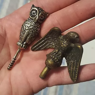 Lot Of 2 Metal Birds Animals Owl & Eagle Knick Knack 2  • $16.99