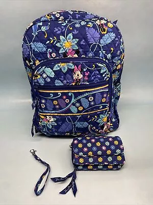 Vera Bradley Disney Minnie Mickey Whimsical Paisley Blue - Backpack All In One • $99.99