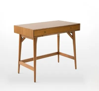 WEST ELM Mid-Century Mini Desk In Acorn Eucalyptus And Acacia Wood • £325