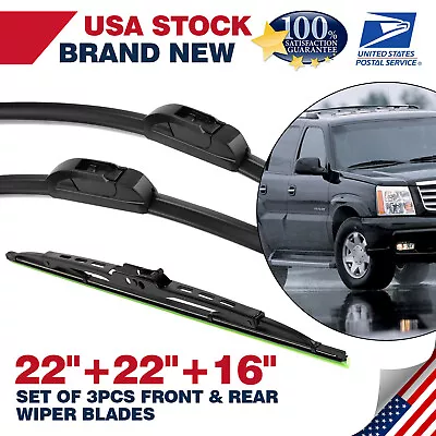 Fits For GMC Envoy 2002-2006 22 &22 &16  Front & Rear Wiper Blades OEM Quality • $18.43