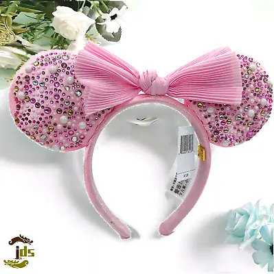 Mickey Millennial Pink Bow BaubleBar Headband Pearl Disney Minnie Ears • $19.99
