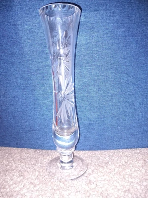 £4.95 • Buy Vintage Royal Brierley Glass -lead Crystal Bud Vase-flower Pattern 