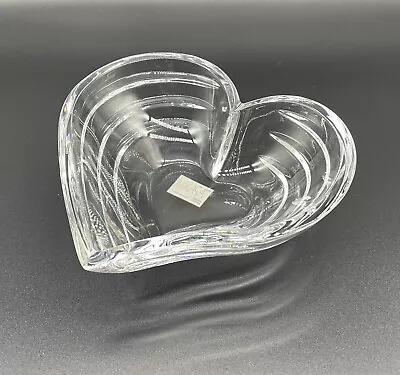 Beautiful Clear Crystal Mikasa Yugoslavia Heart Shape Dish. Valentine Gift. • $14.90