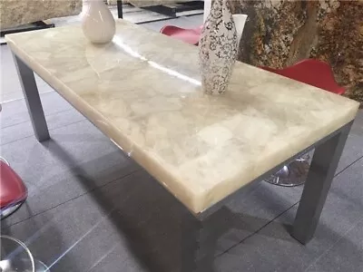 White Quartz Dining & Center Coffee Table Counter Top Handmade Furniture Decor • $420