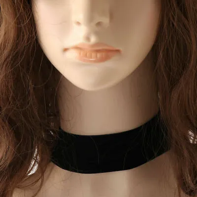 $10.98 • Buy Thick Black Velvet Choker Necklace 90s 80s Style Goth Punk Rocker Jewelry Womens