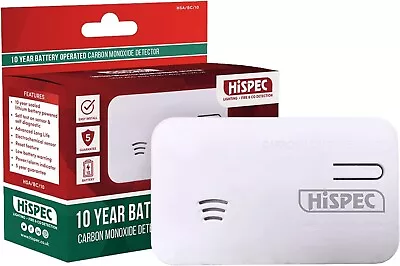 HiSpec Carbon Monoxide Detector CO With 10 Year Long Battery • £14.99