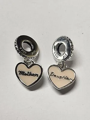 Authentic Pandora Mother & Daughter Hearts Dangle Charm #792072en40 • $55