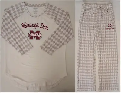 Mississippi State Bulldogs Womens M Accord 3/4 Sleeve Top & Pant Set Sleepwear • $25.87