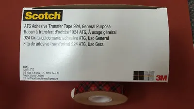 3M Scotch 924 ATG Premium Adhesive Transfer Tape 1/2  X 36 Yd ( 12 Rolls ) • $73.95