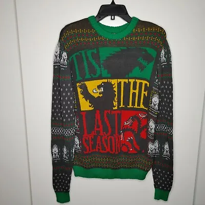 $22.99 • Buy Game Of Thrones Ugly Christmas Sweater Tis The Last Season Men's Size Medium